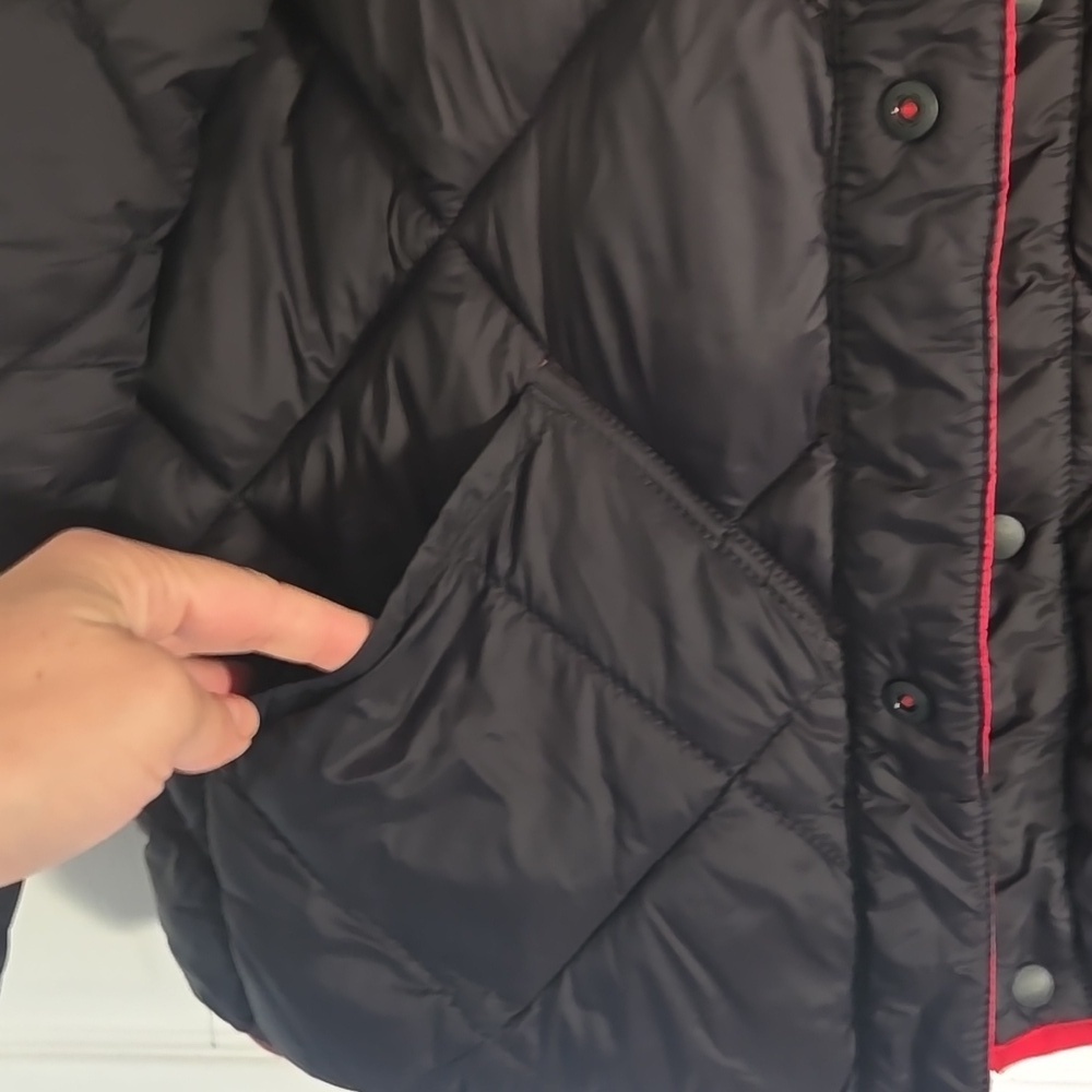 Calvin Klein Mens Quilted Reversible Jacket Black / Red L - Picture 4 of 9